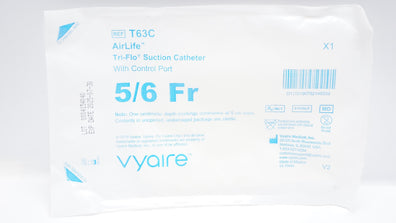 Vyaire T63C AirLife Tri-Flo Suction Cath. w/Control Port, 5/6Fr